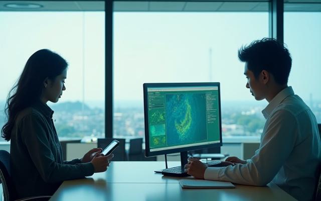 海洋科学のフィールド、教室、コンピューターラボで学ぶ多様な学生のモンタージュ