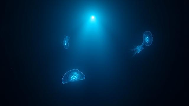 Mysterious deep-sea creatures illuminated in the dark Sagami Bay